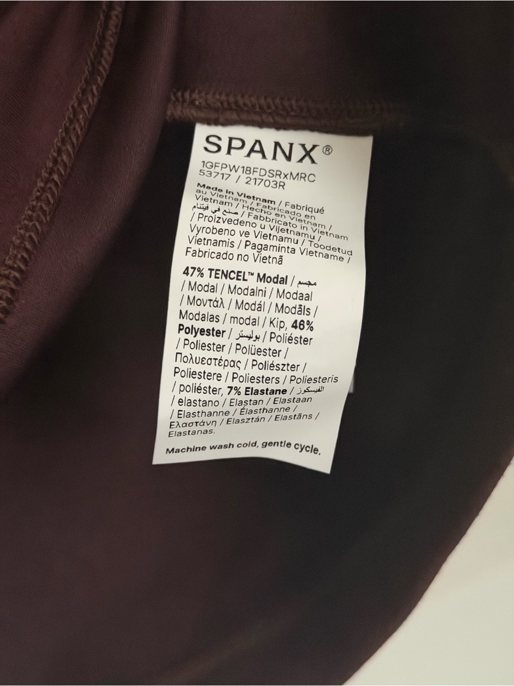 Spanx Set Two Piece Truffle Brown Air Essential Smooth Lisse Wide Leg Boxy Tee - Picture 9 of 9